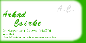 arkad csirke business card